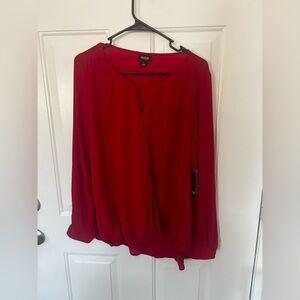 a.n.a Vibrant Red Blouse new with tags Valentines Ready size large